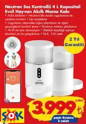NEUTRON SES KONTROLLÜ 4 L KAPASİTELİ EVCİL HAYVAN AKILLI MAMA KABI